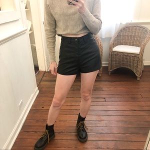 Urban Outfitters Black Faux Leather Shorts - Size 27